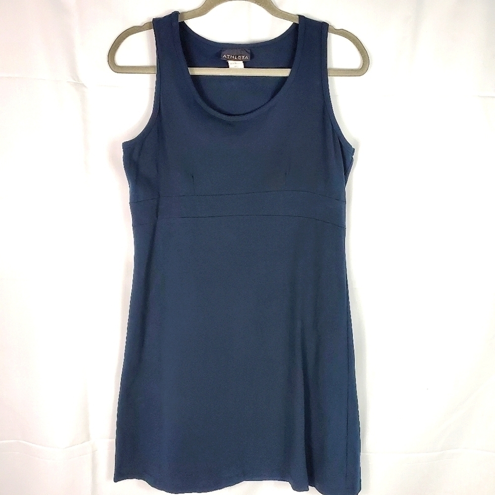 Athleta navy blue 100% organic cotton dress M